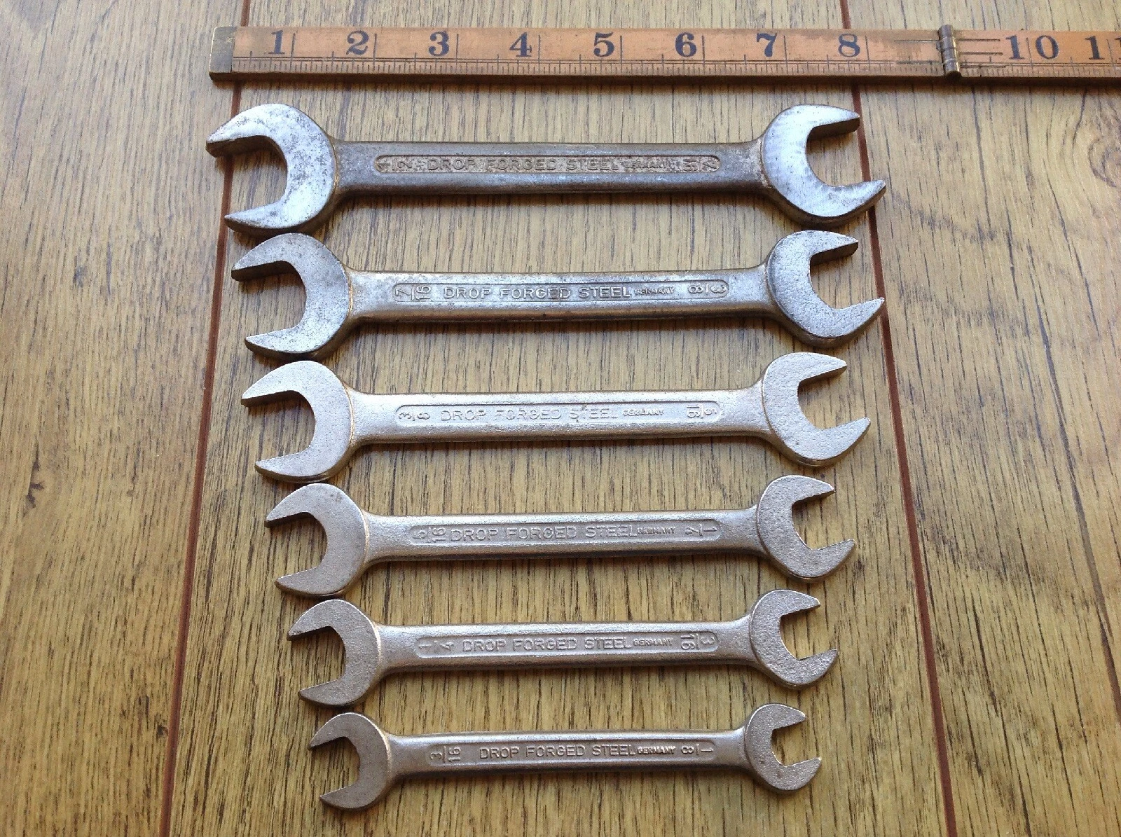 6 Vintage German Drop Forged Steel Spanners 1/2"To 1/8"Whitworth