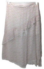 Altar'd State L Ditzy Pink Floral A-Line Ruffle Tiered Skirt Prairie Cottage