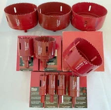 10 PC LOT MK MORSE BI-METAL HOLE SAW W/ BUILT-IN ARBOR 1" TO 4-1/4" HOLESAW USA