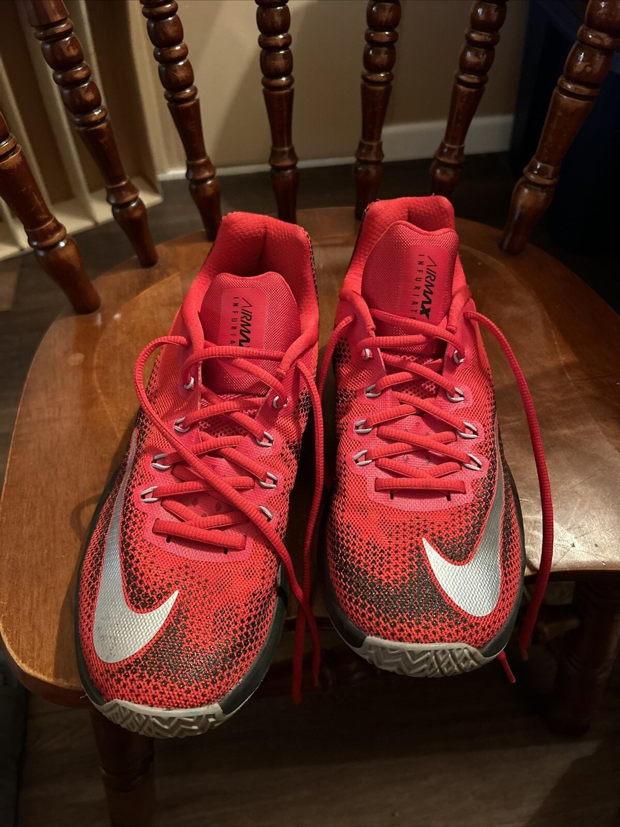 Nike Air Max Infuriate Men's Size (852457-600), Red Black Silver