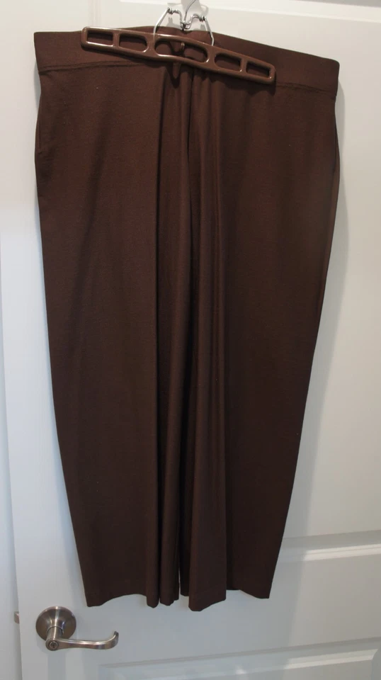 NWT Eileen Fisher Organic Cotton Wide Leg Trouser Ankle Pants Cocoa Brown Sz PL