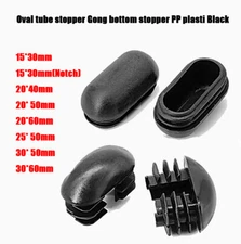 Oval Domed-Plastic-Blanking-End-Cap-Tube-Pipe-Inserts- Plugs Bungs 15x30-40x80mm