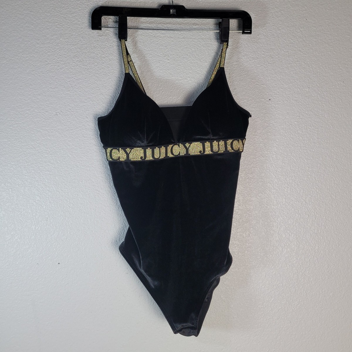 Juicy Couture Velvet Bodysuit Black Size XL Intimates or