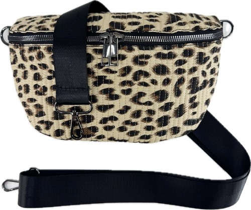 Leopard Pattern Fabric Bag Waist Bag Crossbody Fanny Pack Satchel Leo - Picture 6 of 7