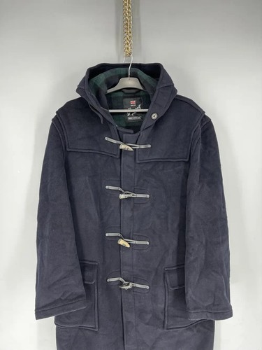 Gloverall Duffel Coat XL Wool Navy Blue Made in England Vintage Toggle Jacket - Picture 3 of 11
