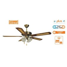 Agitatore/Ventilatore da soffitto 5 pale in legno noce scuro 4 luci Vinco 70900