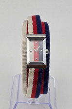 Gucci G-Frame YA147502 Women's Red White Blue Nylon Strap Watch ⌚