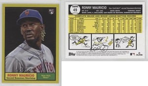 2024 Topps Archives 1961 Topps Yellow Foilboard Ronny Mauricio #49 Rookie RC