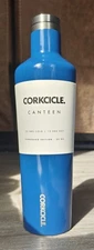 NEW Uline Corkcicle Canteen Vinnebago Edition 25oz Stainless Steel Bottle-Blue