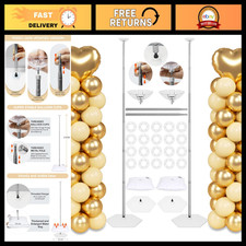 2 Sets Balloon Column Stand Kit - Reusable Metal Telescopic Decor for Events