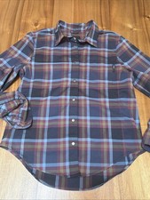 FLYLOW Brigitte Technical Flannel Plaid Snap Up Shirt M Gorpcore Moisture Wick