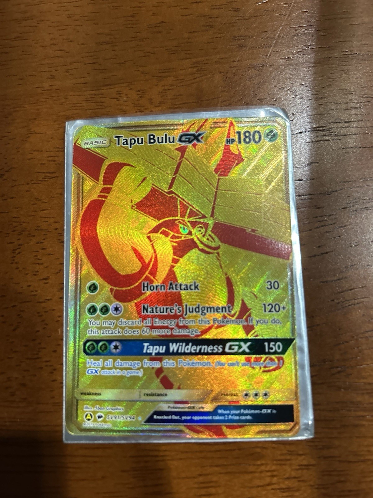 Tapu Bulu GX SV91/ SV94 Full Art Gold Ultra Rare Card Pokémon Hidden Fates - NM