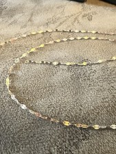 10kt ECHTES Gelb Weiß Rotgold Triton 24 Zoll 1 mm Spiegel Gliederkette