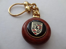 Porsche 911 Crest keychain keyring wood