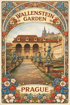 Wallenstein Garden Prague Poster - 16x24  - Rare Reprint   !
