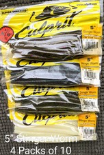 5" Culprit "Stinger Worm" Bass Soft Plastic Assortment Jig Fishing Lure lot 40 A