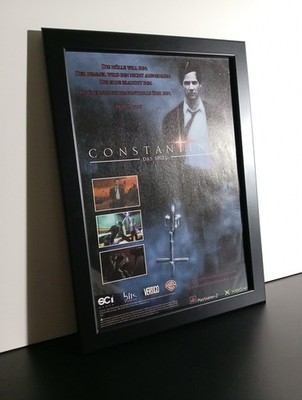 Rare Constantine PS2 XBox  Werbeblatt Poster Gerahmt Ad Page Framed Werbung 