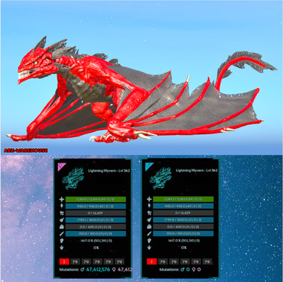 Top Stat Lightning Wyvern Pairs - 1875 Melee Option - Ark Ascended PVE ASA