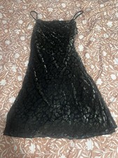 ASTR The Label Green And Black Crushed Velvet Dress Lined S M Sleeveless EUC