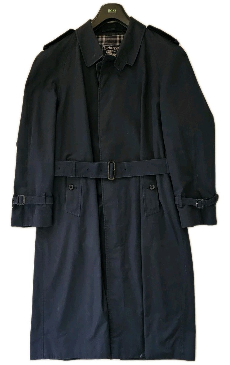 90s BURBERRY trench coat navy イギリス製 Vintage 90s Burberry Belted Trench Coat Large – Freshmans Archive