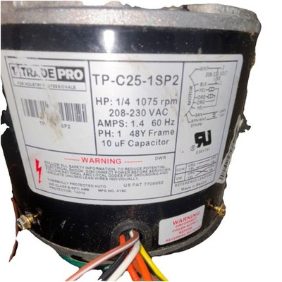1/4hp TRADE PRO TP-C25-1SP2  208-230V 1 Phase 1.4A 48Y 1075 RPM Motor