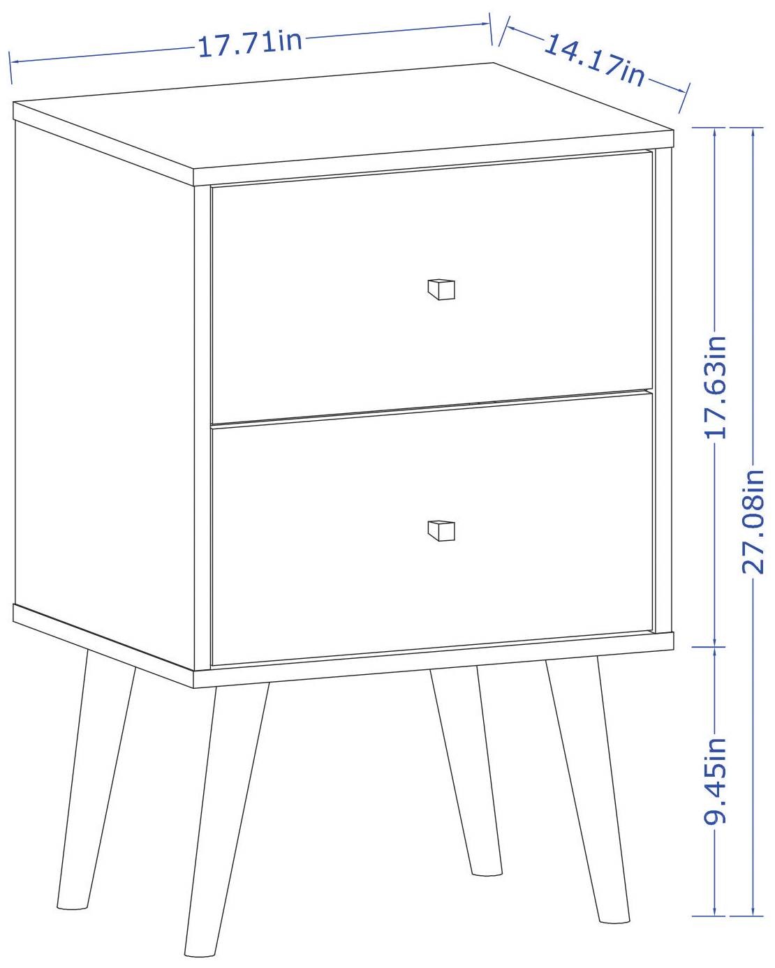 Liberty 17 3/4" Wide Rustic Wood 2-Drawer Modern Nightstand