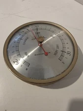 Vintage Airguide Barometer Chicago Rain Brass Wall Hanging Weather Instrument