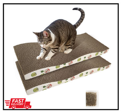 Cat Scratching Board, Corrugate Cat Scratcher for Indoor Cats with Catnip, Cat S