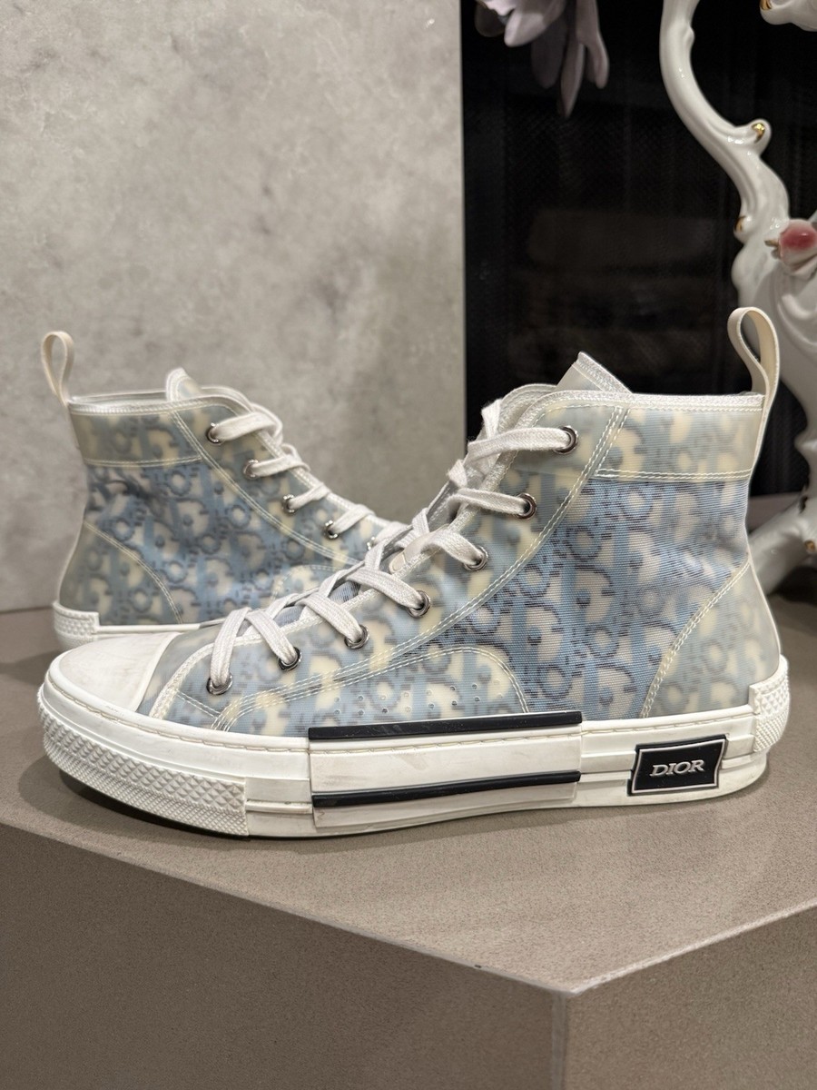 Dior B23 High Top Logo White Blue Sneaker - Size 43 (US 10) | eBay