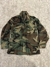 USGI MILITARY M65 FIELD JACKET WOODLAND BDU M81 CAMO SMALL SHORT COAT M-65 USED