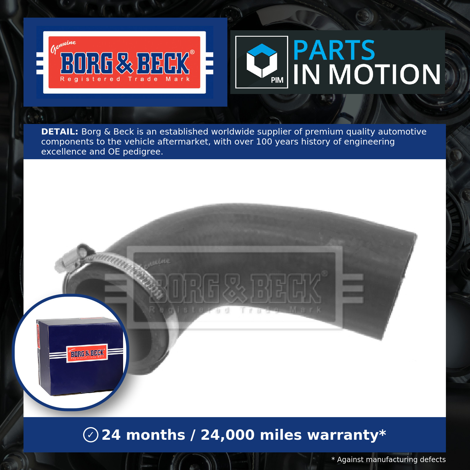Turbo Hose BTH1236 Borg & Beck Charger 0382EG Genuine Top Quality Guaranteed New