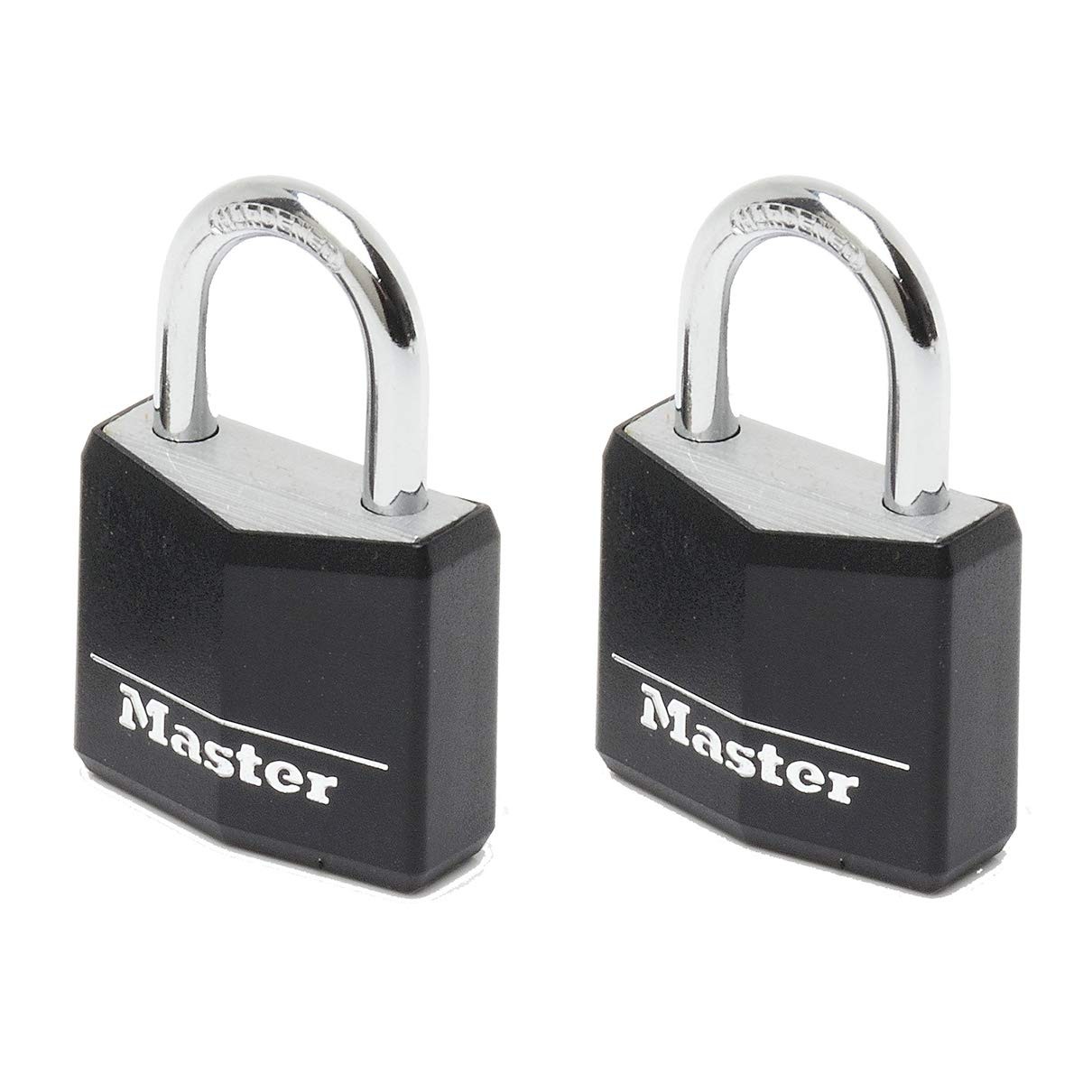 Cadenas à clé 9130EURTBLK en aluminium noir lot de 2