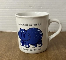 Vintage 1985 House Of Lloyd "A Moment On The Lips" Hippo Coffee Tea Mug Humor