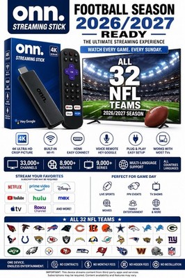 onn. Streaming Stick 4K Ultra HD HDMI Wi Fi Voice Control Dongle Black