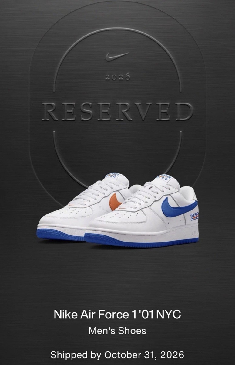 Nike Air Force 1 '01 NYC Men's Size 11 (reserved) 2026 Knicks