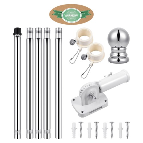 Flagpole Set Mount Bracket Kit Lawn Holder Holders outside House - Picture 10 of 12