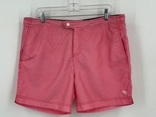 Ted Baker Red White Striped Buffel Bathing Suit Swim Trunks Men's Size 5/XL