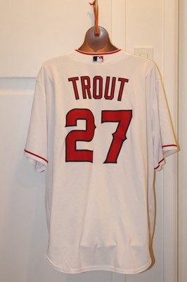 Nike MLB Angels Trout 27 ユニフォーム NIKE Los Angeles Angels Mike Trout #27 Jersey Men's 2XL XXL White