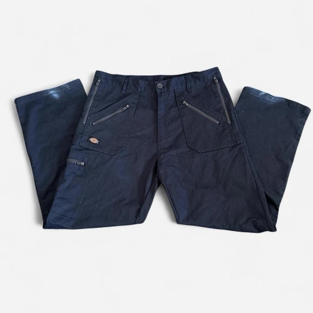 00s Dickies workwear navy cargo trousers (34)
