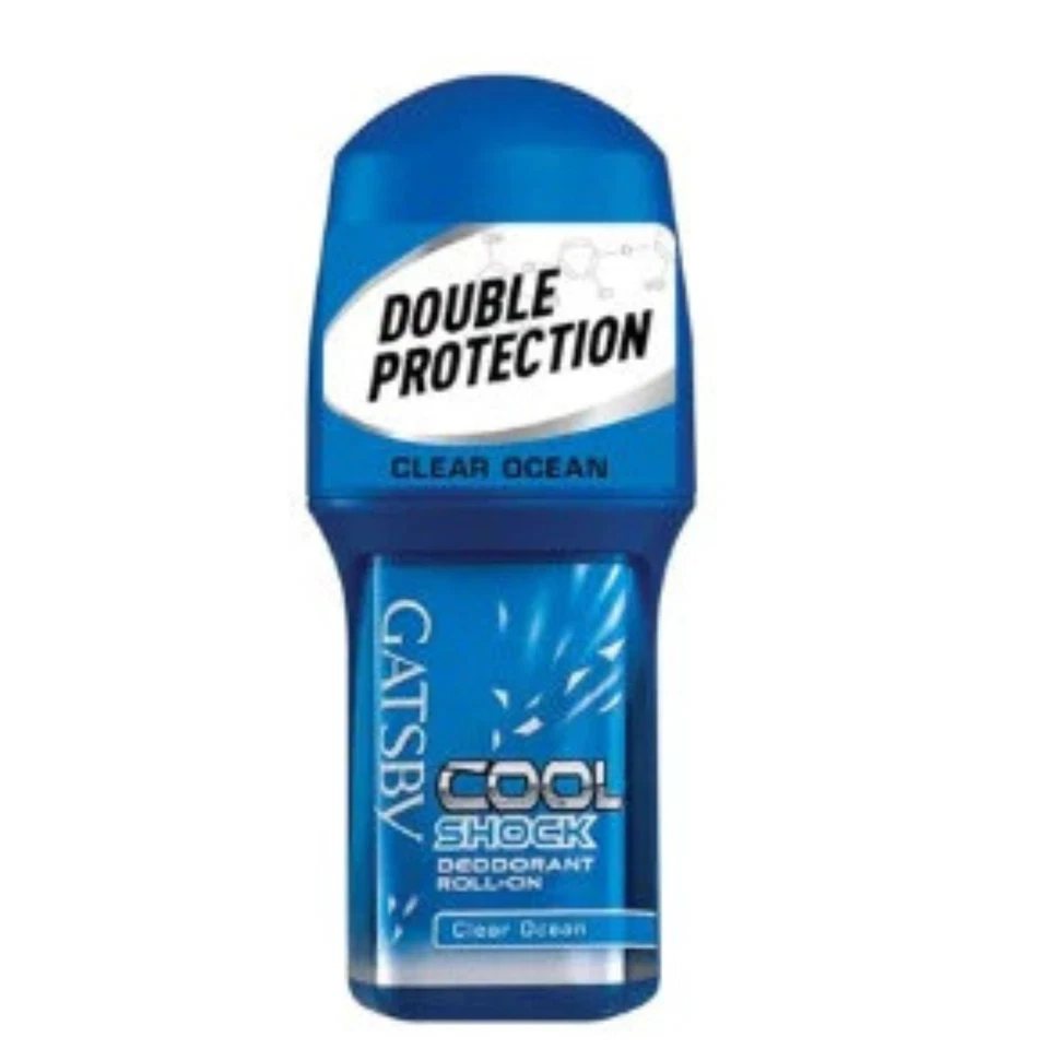 GATSBY Deodorant Roll-On Cool Shock Clear Ocean Scent Double PR0TECTION 2 x 60ml - Image 4 of 4