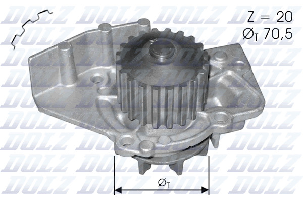 DOLZ C120 Water Pump, engine cooling for CITROËN,FIAT,LANCIA,PEUGEOT,SUZUKI,TOYO