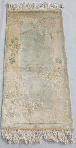 Vintage Tibetan Peking Handmade Epic Floral Multicolor Wool Rug Carpet 121x62 cm