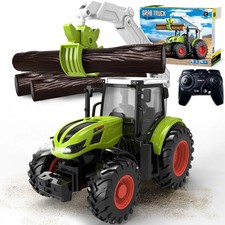 RC-Traktor Ferngesteuerter Trecker Spielzeug, 1:24 RC Traktor mit Holzgreifer