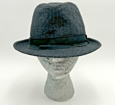 All American Stetson Fedora 60 Wool Driving Hat Mens Gray Striped 60s Gangster