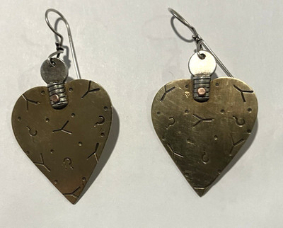 Artisan Thomas Mann Design Mixed Metal Heart Earrings