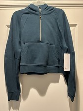 NWT Lululemon Scuba Oversized Half-Zip Hoodie Indochine Blue Gold Zip M/L