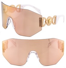 VERSACE 2258 MEDUSA BIGGIE Mask White Gold Mirror VE2258 Wrap Unisex Sunglasses