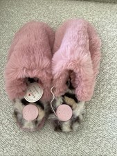 NEW Anthropologie Couldn t Be Cozier Women s Faux Fur Slippers Size S 6/7
