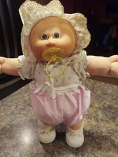 Vintage 1985 Preemie Cabbage Patch Kids Bald Girl Blue Eyes 