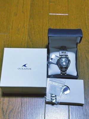 CASIO Oceanus OCW-T100 Titanium Radio Solar Gray Blue Dial Men's Japan